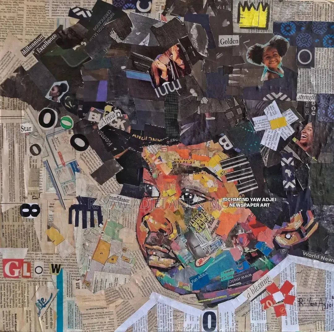 Handmade Newspaper Artwork on Canvas