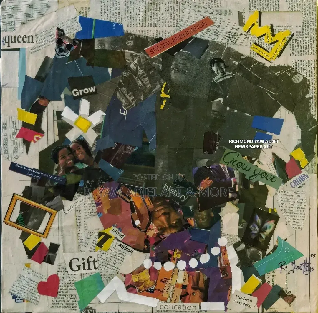 Handmade Newspaper Artwork on Canvas
