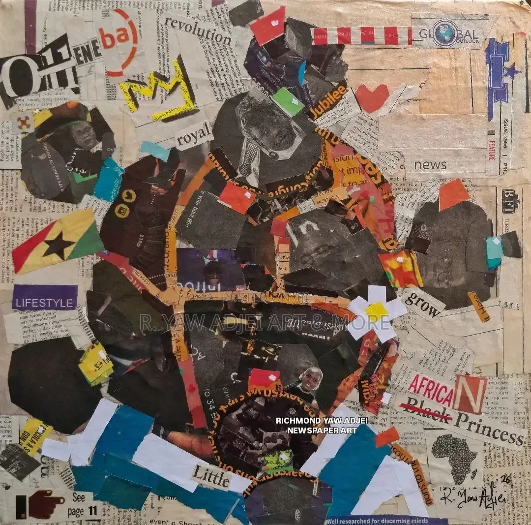 Handmade Newspaper Artwork on Canvas
