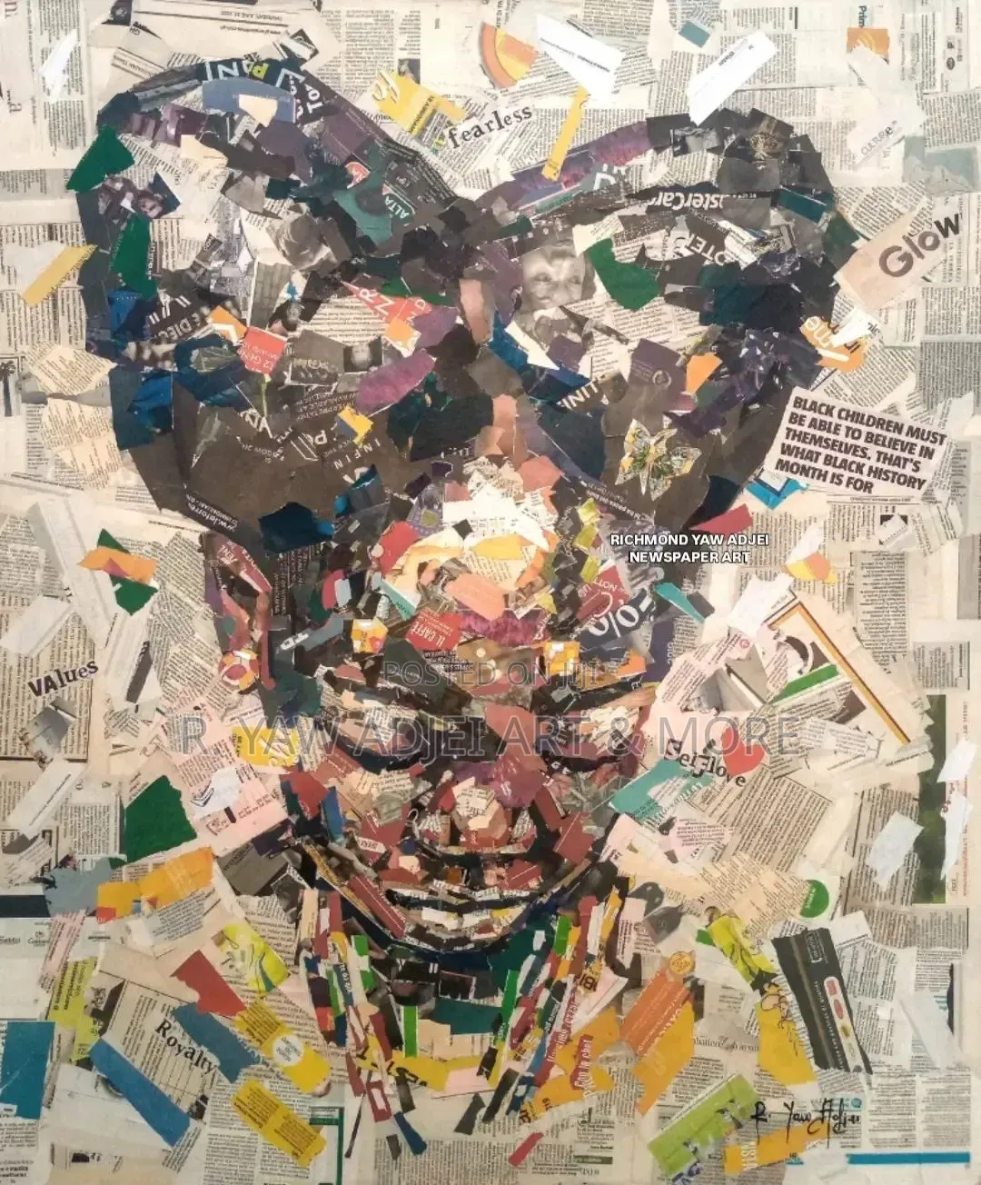 Handmade Newspaper Artwork on Canvas