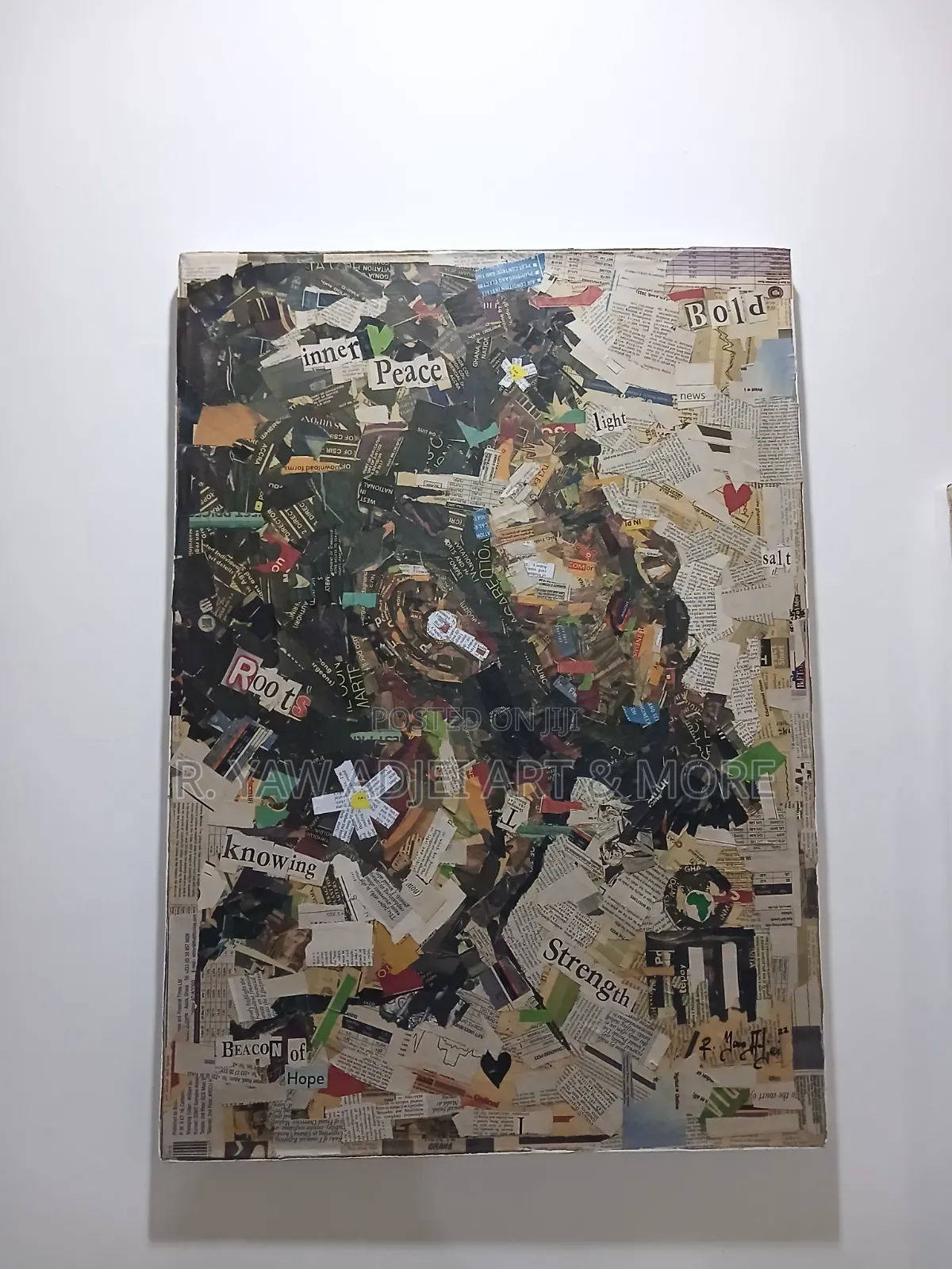 Handmade Newspaper Artwork on Canvas