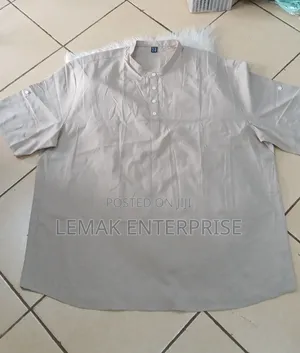 Men's Short Sleeve Linen Shirt 2XL
