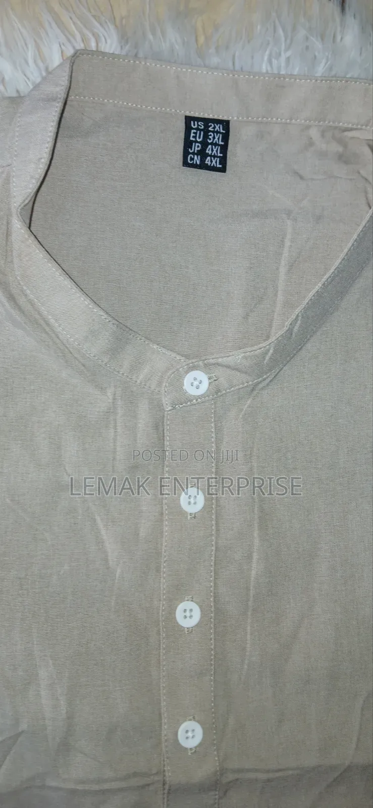 Men's Short Sleeve Linen Shirt 2XL