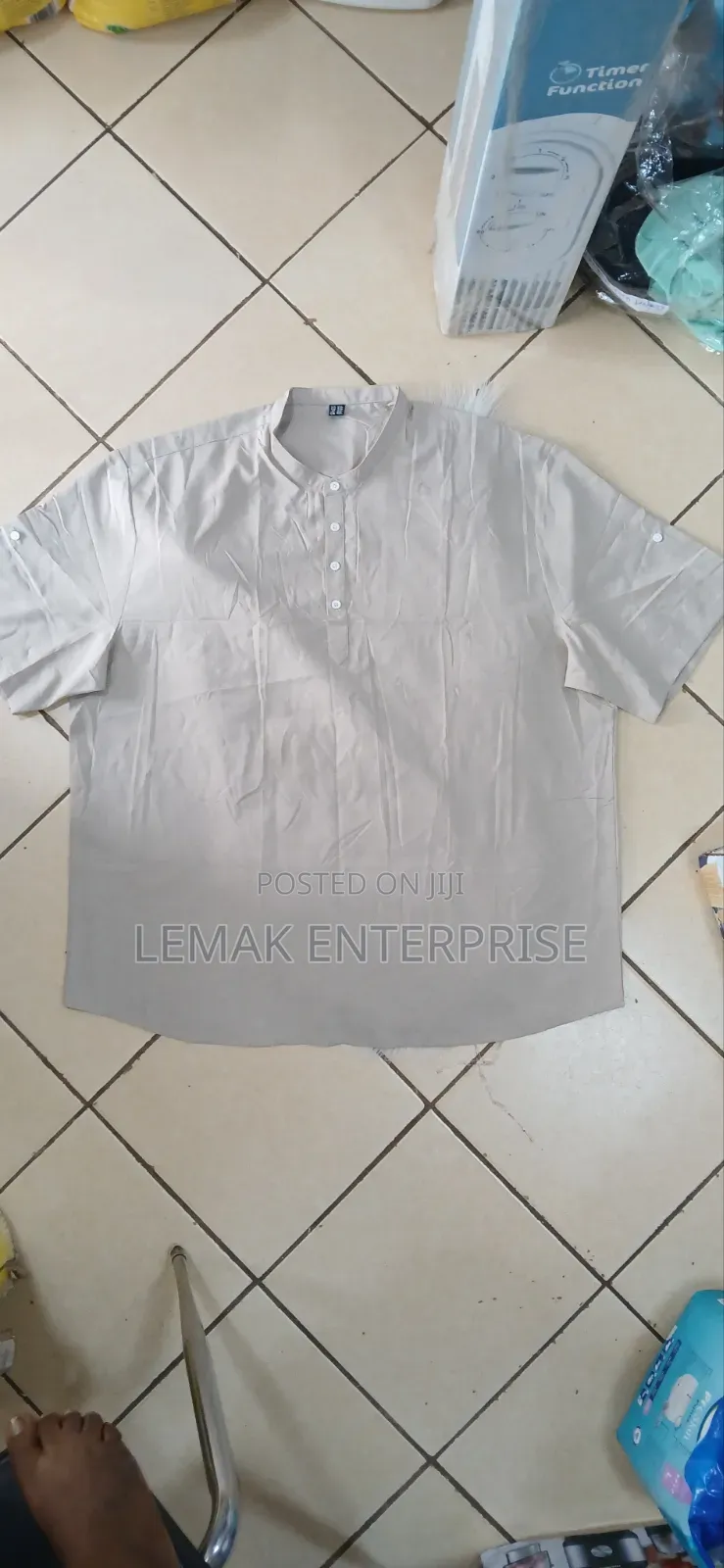 Men's Short Sleeve Linen Shirt 2XL
