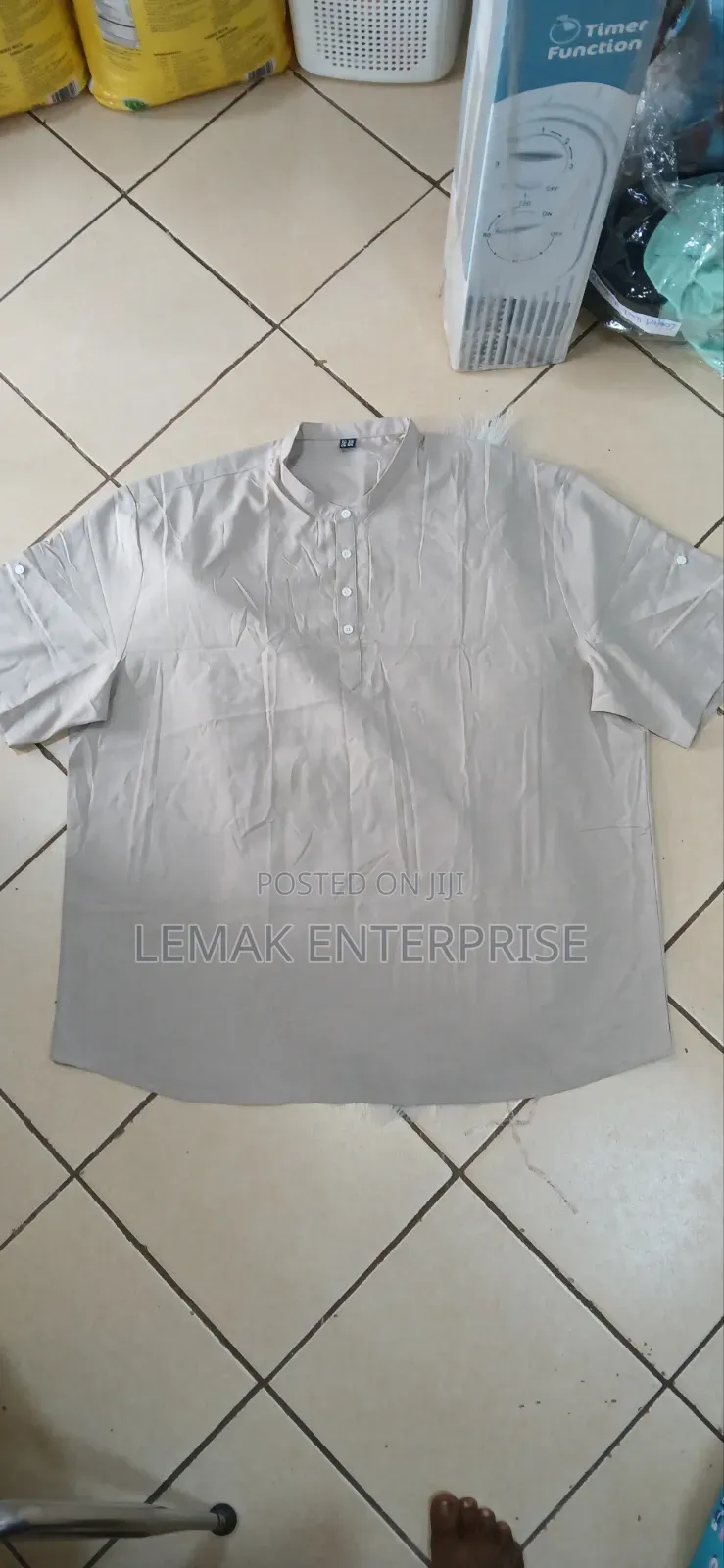 Men's Short Sleeve Linen Shirt 2XL