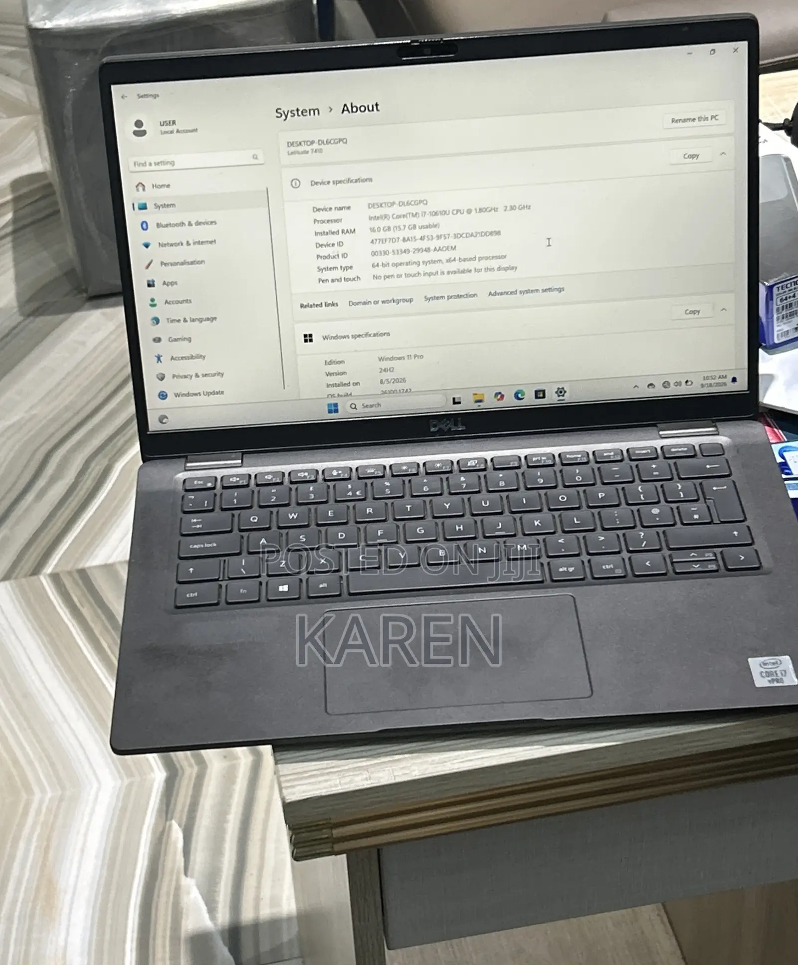 Laptop Dell Latitude 7410 16GB Intel Core i7 HDD 256GB