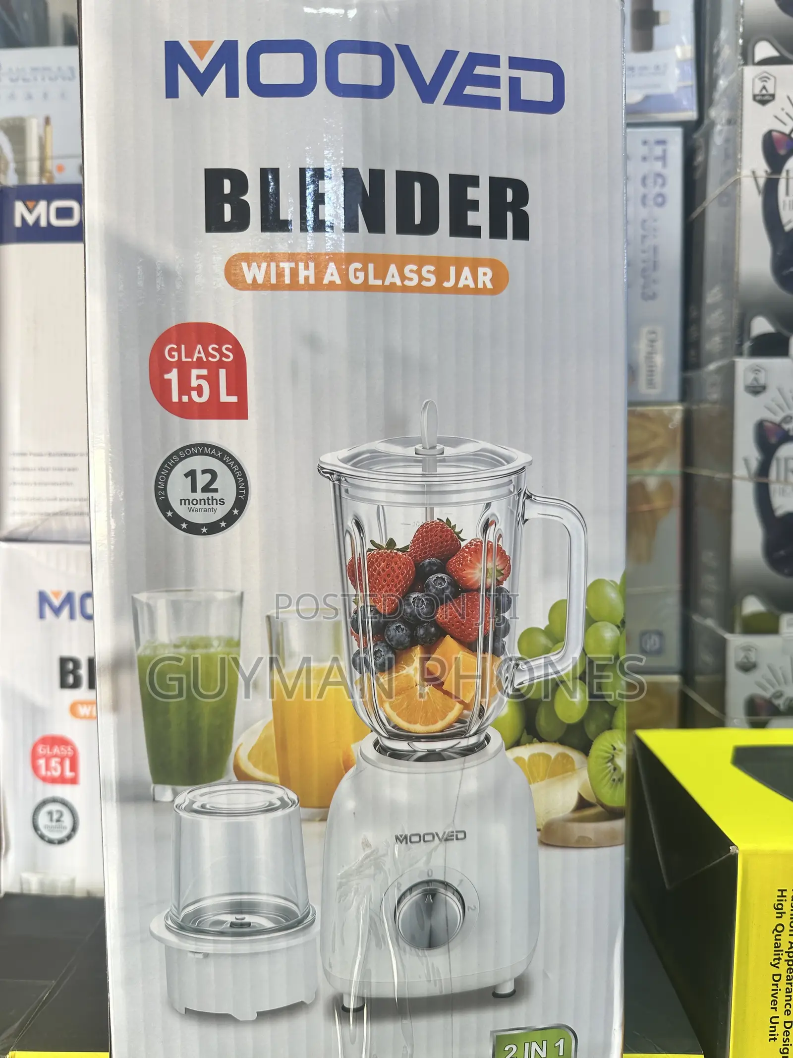 MOOVED Blender With Glass Jar 1.5L