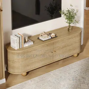 TV Stand With Sliding Door and Storage for TVs Up to 78"