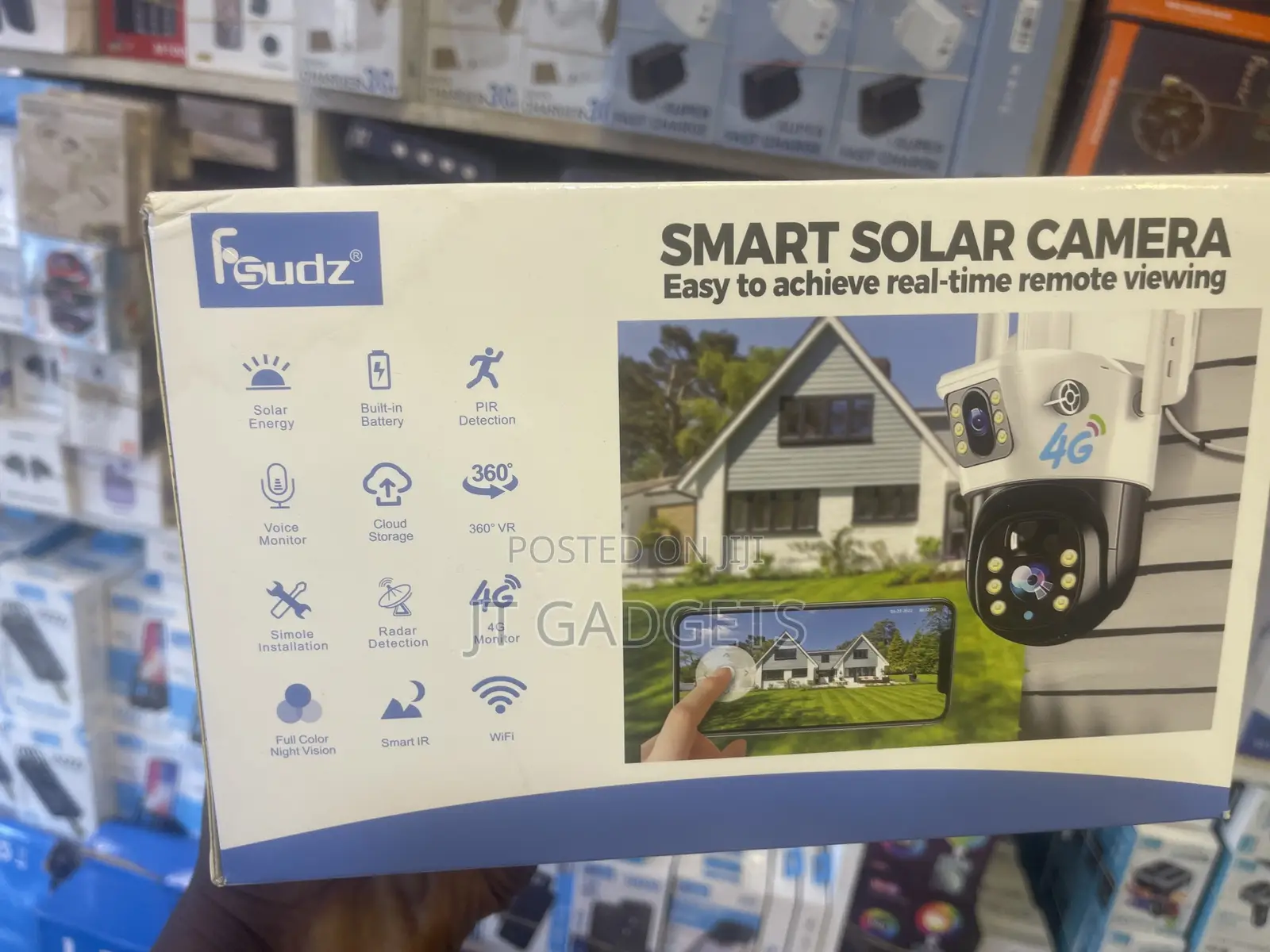 Fsudz V380Pro Smart Solar Camera — 4G, Solar Powered, Night Vision