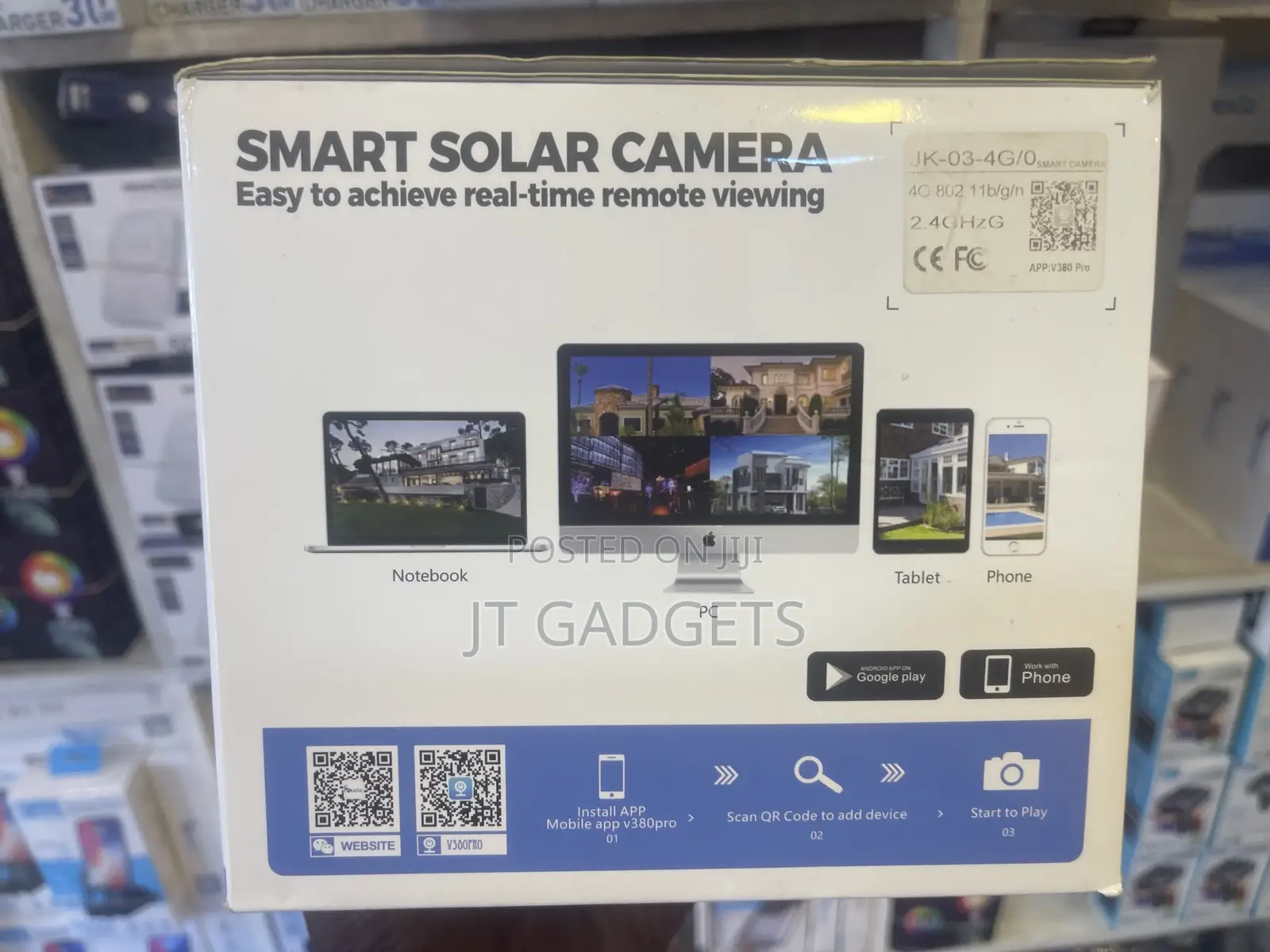 Fsudz V380Pro Smart Solar Camera — 4G, Solar Powered, Night Vision