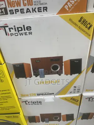 Triple Power New C10 2.1 Wood Multimedia Speaker System — Super Bass
