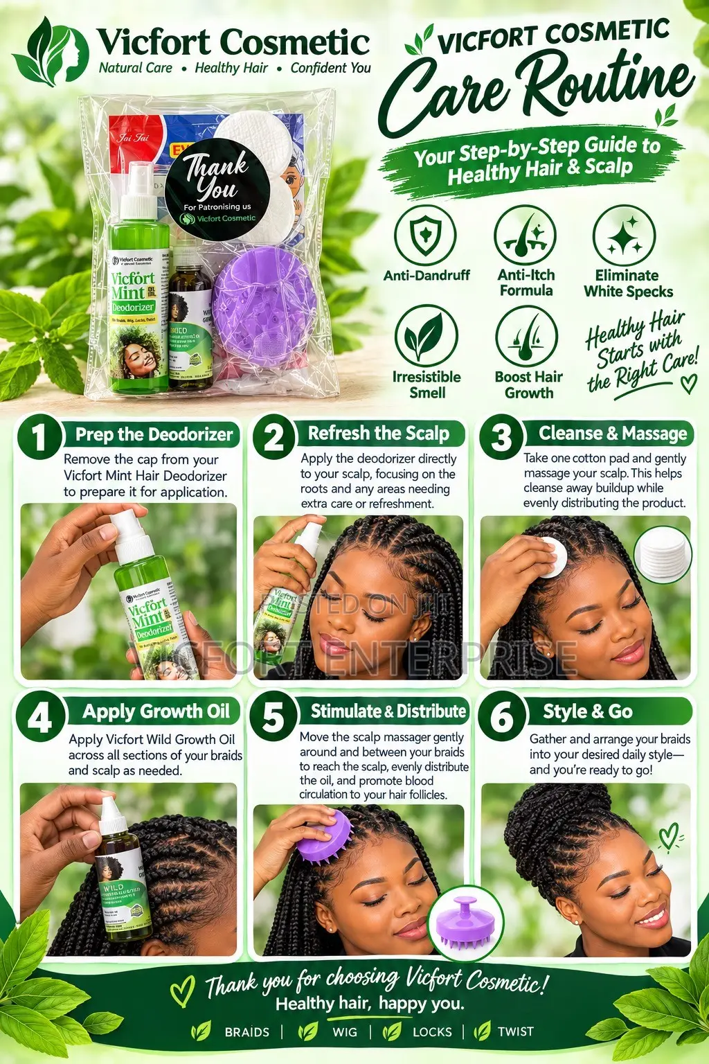 Vicfort Products : Anti-Dandruff,Boost Hair Growth,Stops Itching Scalp