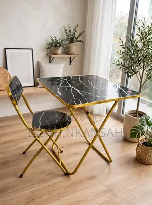 Black Folding Table + Chair