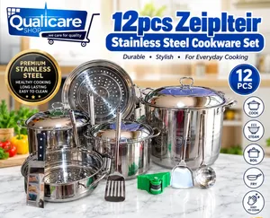 Cookware - 12pcs Zeiplteir Stainless Steel Cookware Set