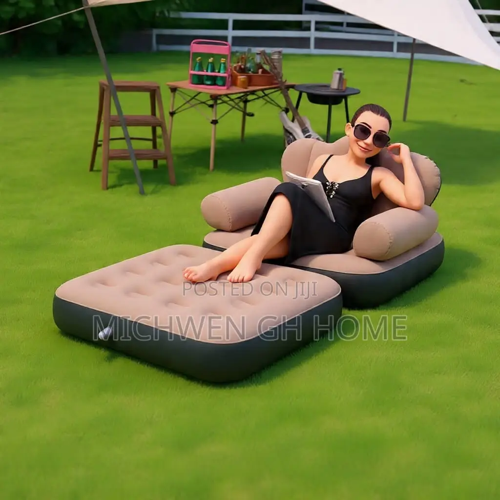 2 in 1Inflatable Sofa-Portable Sofa Chair With Footrest