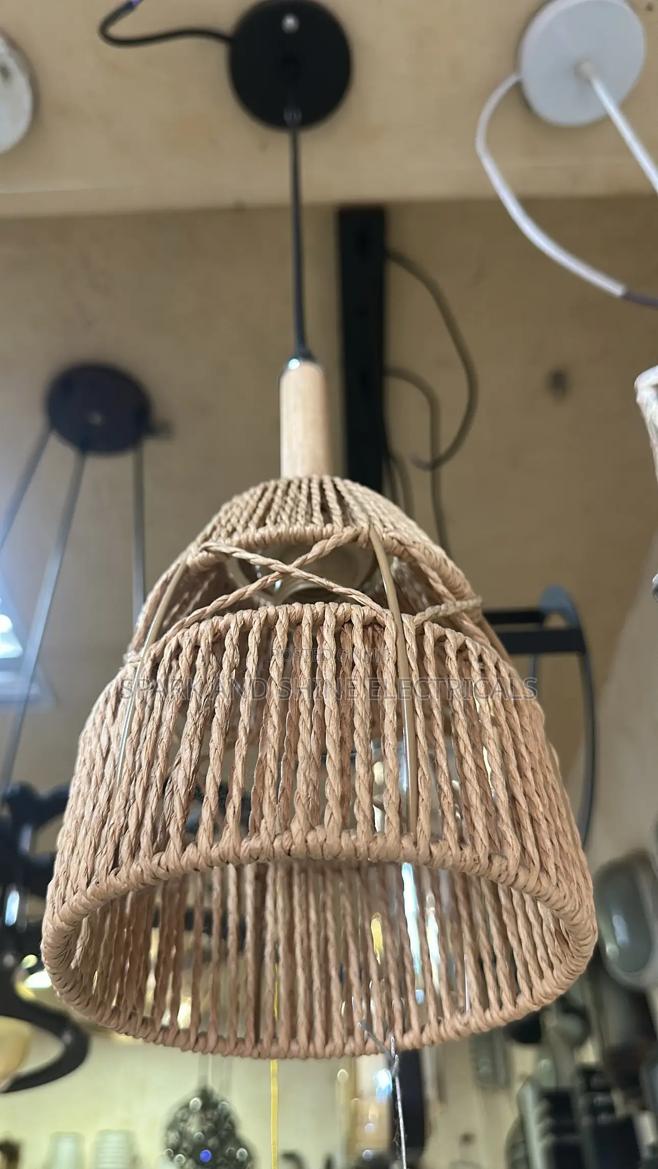 Handwoven Rattan/Jute Pendant Light
