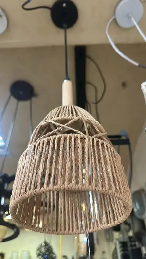 Handwoven Rattan/Jute Pendant Light