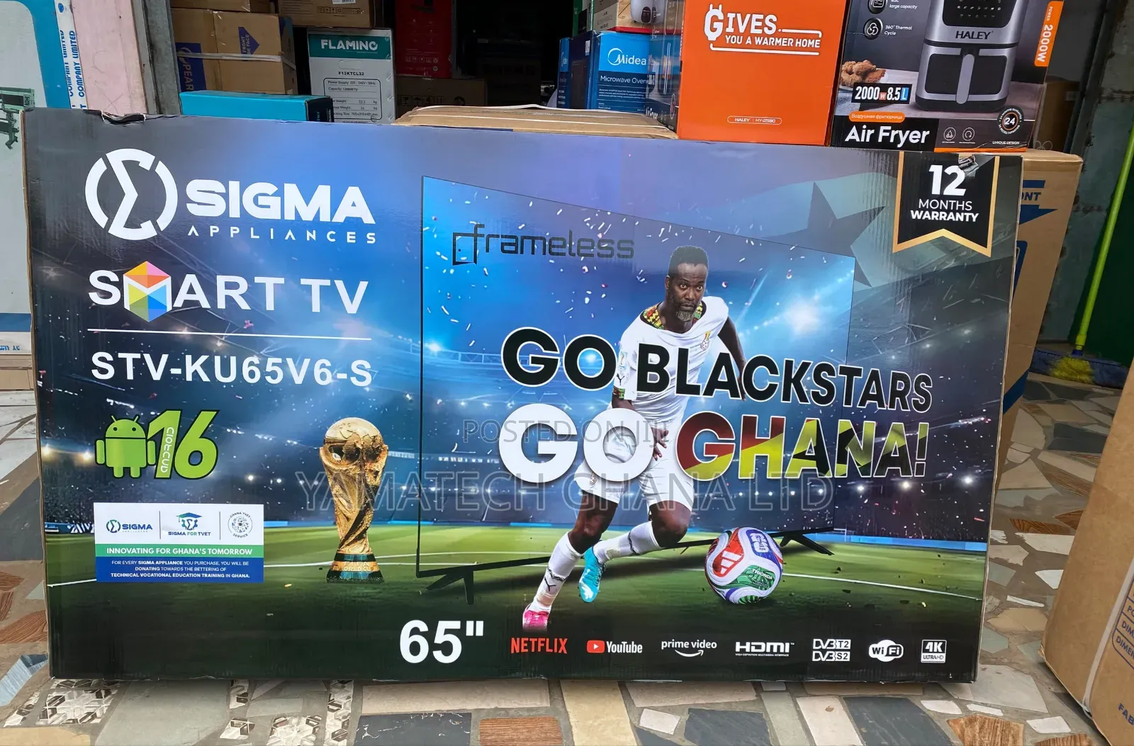 Sigma 65 inches Smart TV With Bluetooth and Voice Remote