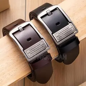 2 Pieces 120cm Men's PU Leather Belt With Needle Blackle Black/Brown