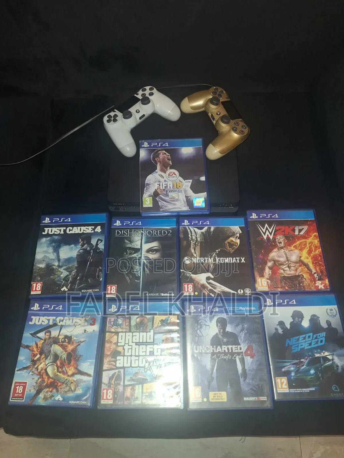 Playstation 4 Slim With 2 Controllers(9 Games)