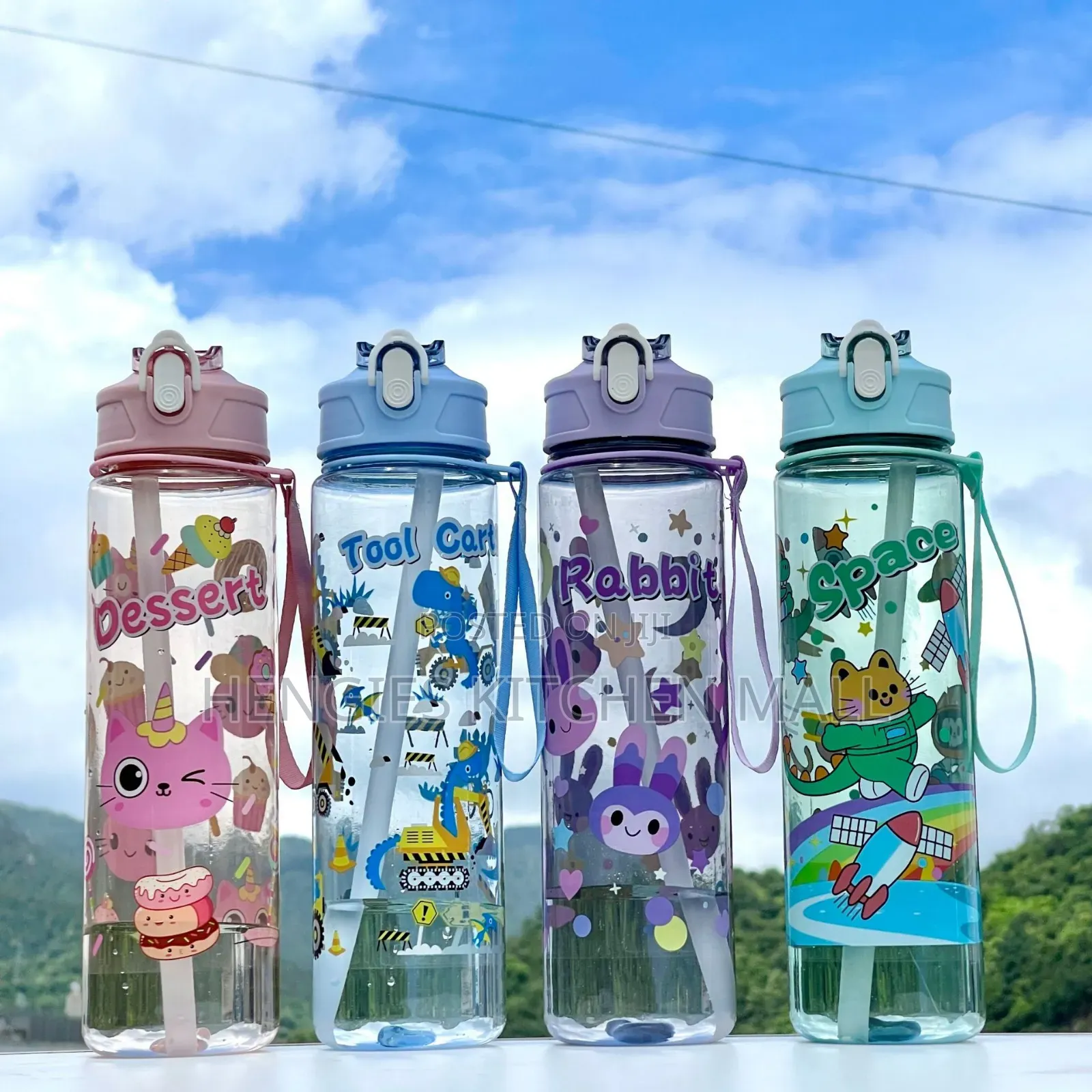 Kids Water Bottle With Straw 750ml