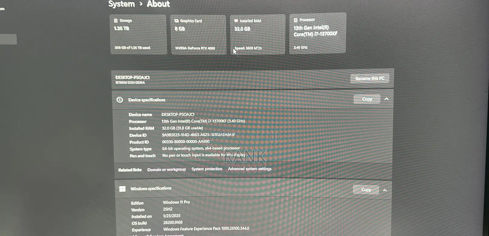 Desktop Computer 32GB Intel Core i7 HDD+SSD 1T