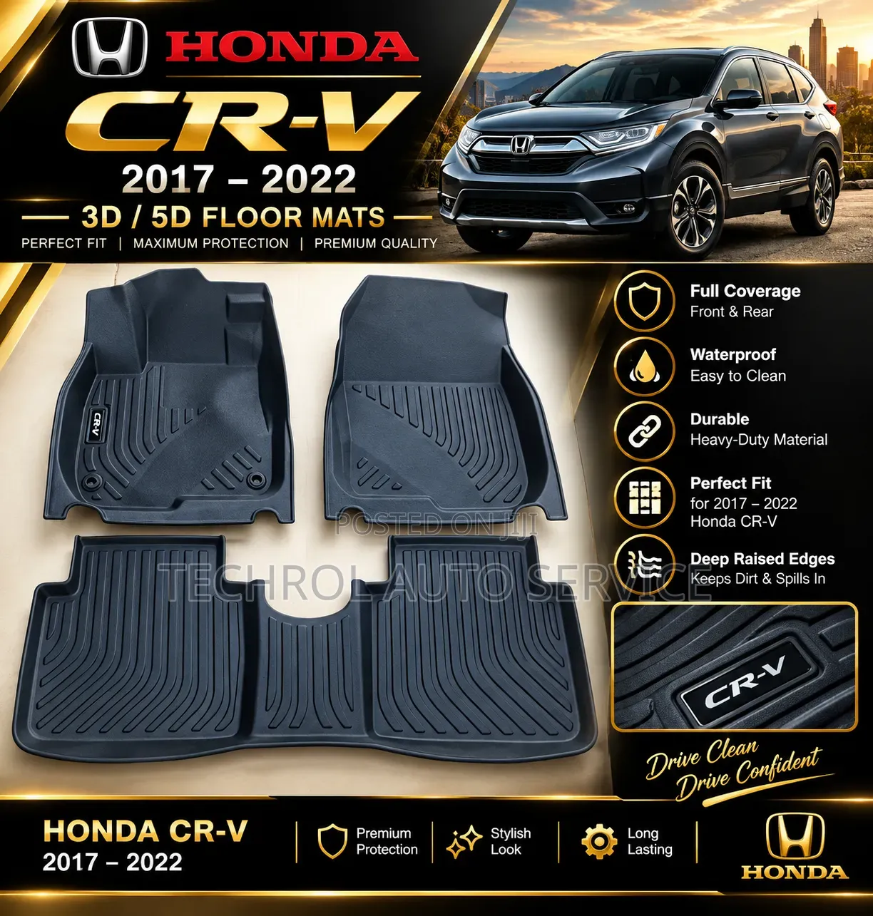 Honda CRV 2017 to 2020 Custom Floor Mats