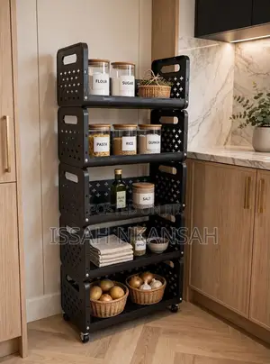 5 Tiers Foldable Stackable Rack( With Heels Plastic