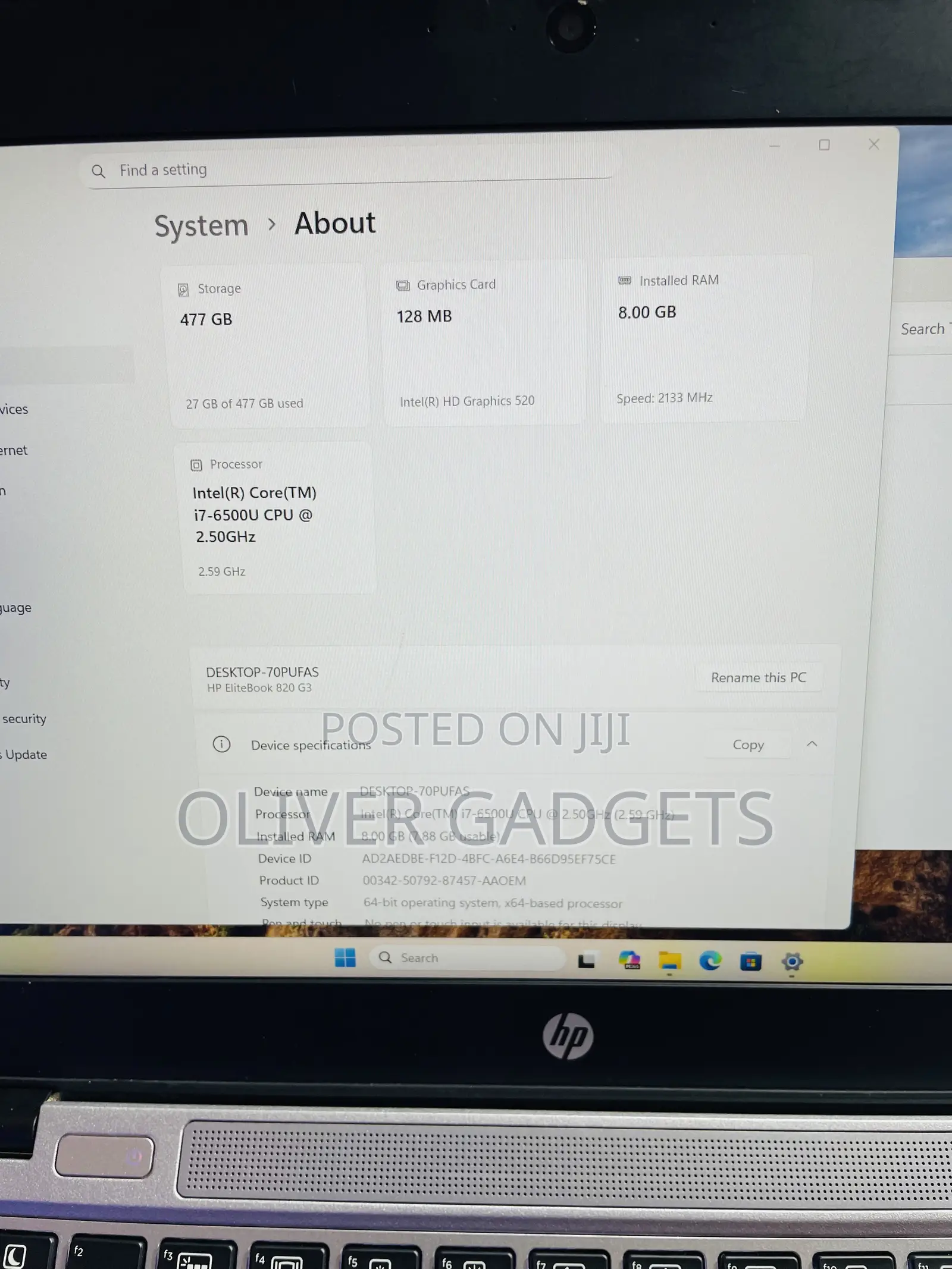 Laptop HP EliteBook 820 G3 8GB Intel Core i7 SSD 512GB