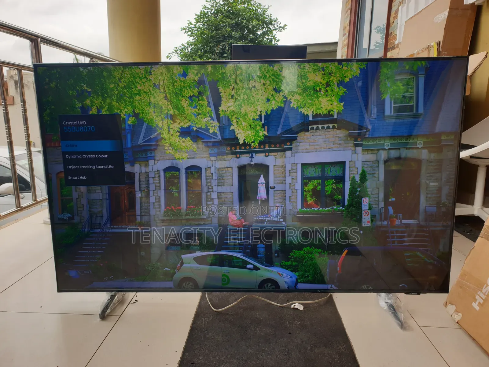New 55 Airslim Samsung Crystal Uhd HDR Smart Satellite TV