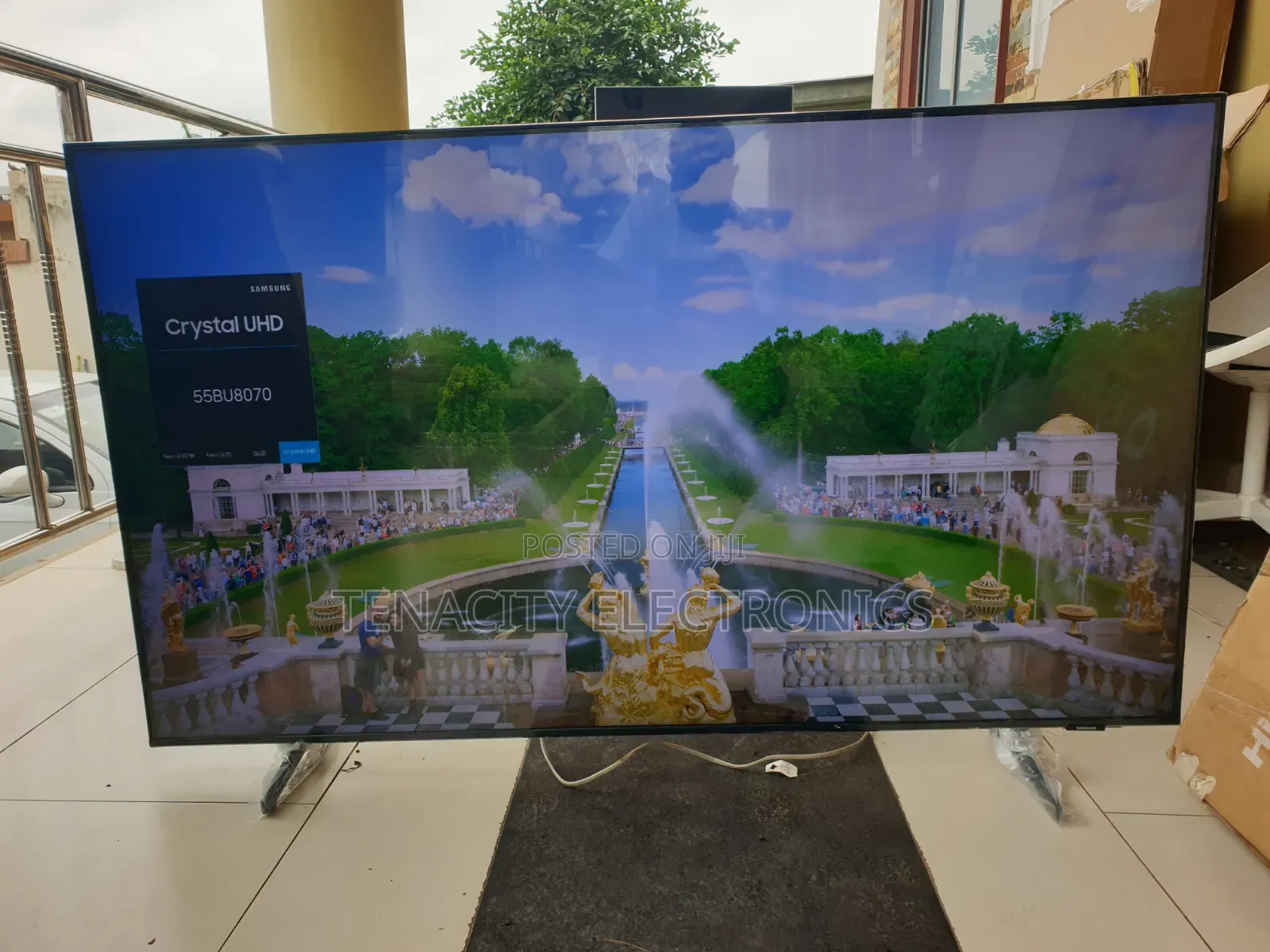 New 55 Airslim Samsung Crystal Uhd HDR Smart Satellite TV