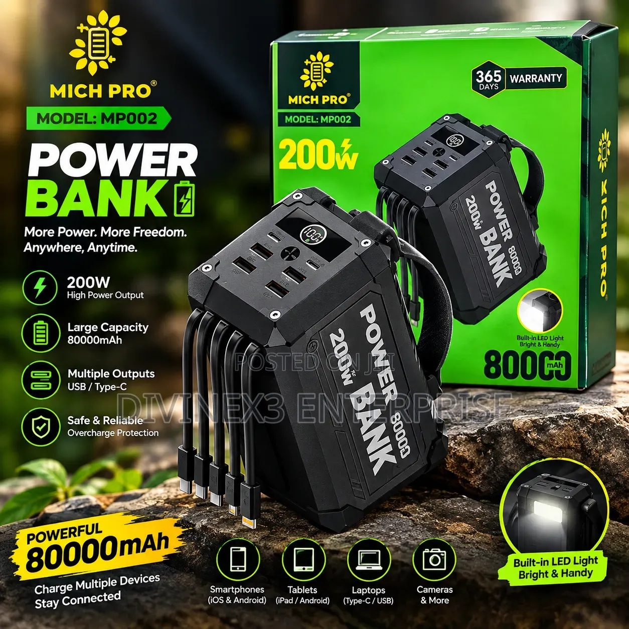 MICH PRO MP002 200W Power Bank – 80,000mAh