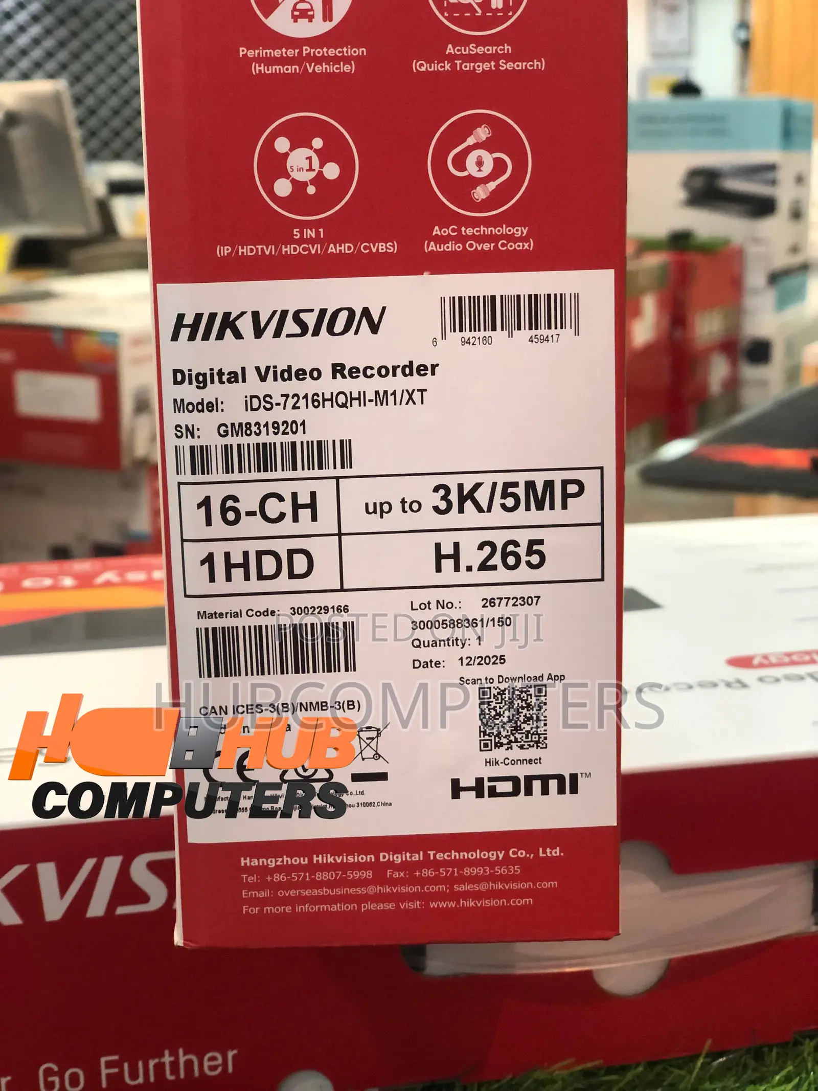 Hikvision IDS-7216HQHI-M1/XT /5mp AcuSense 16 Channel DVR