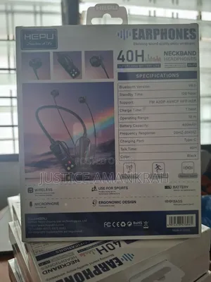 Original HEPU HP-606 Wireless Neckband Earphones - 40H Battery Life