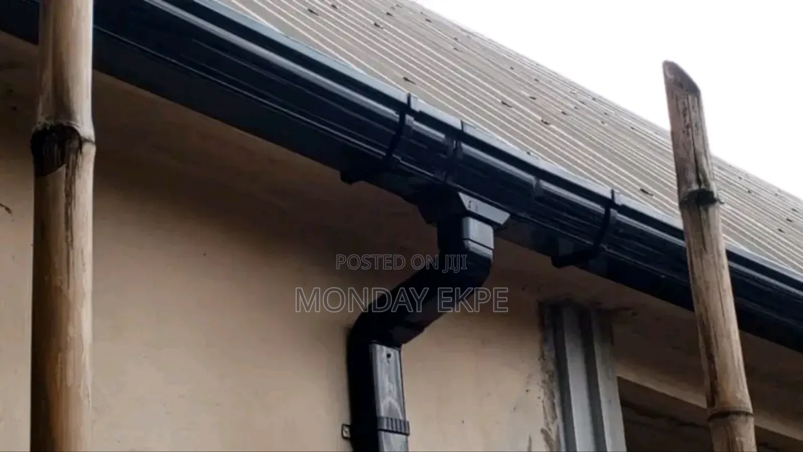 Black PVC Rain Gutter and Installation