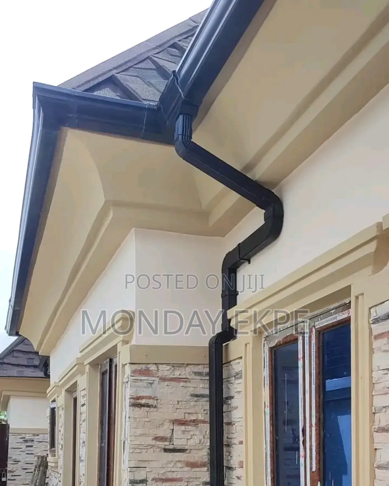 Black PVC Rain Gutter and Installation