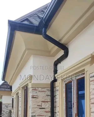 Black PVC Rain Gutter and Installation