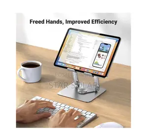 Adjustable 360 Rotating Laptop Stand for Desk Metal Foldable