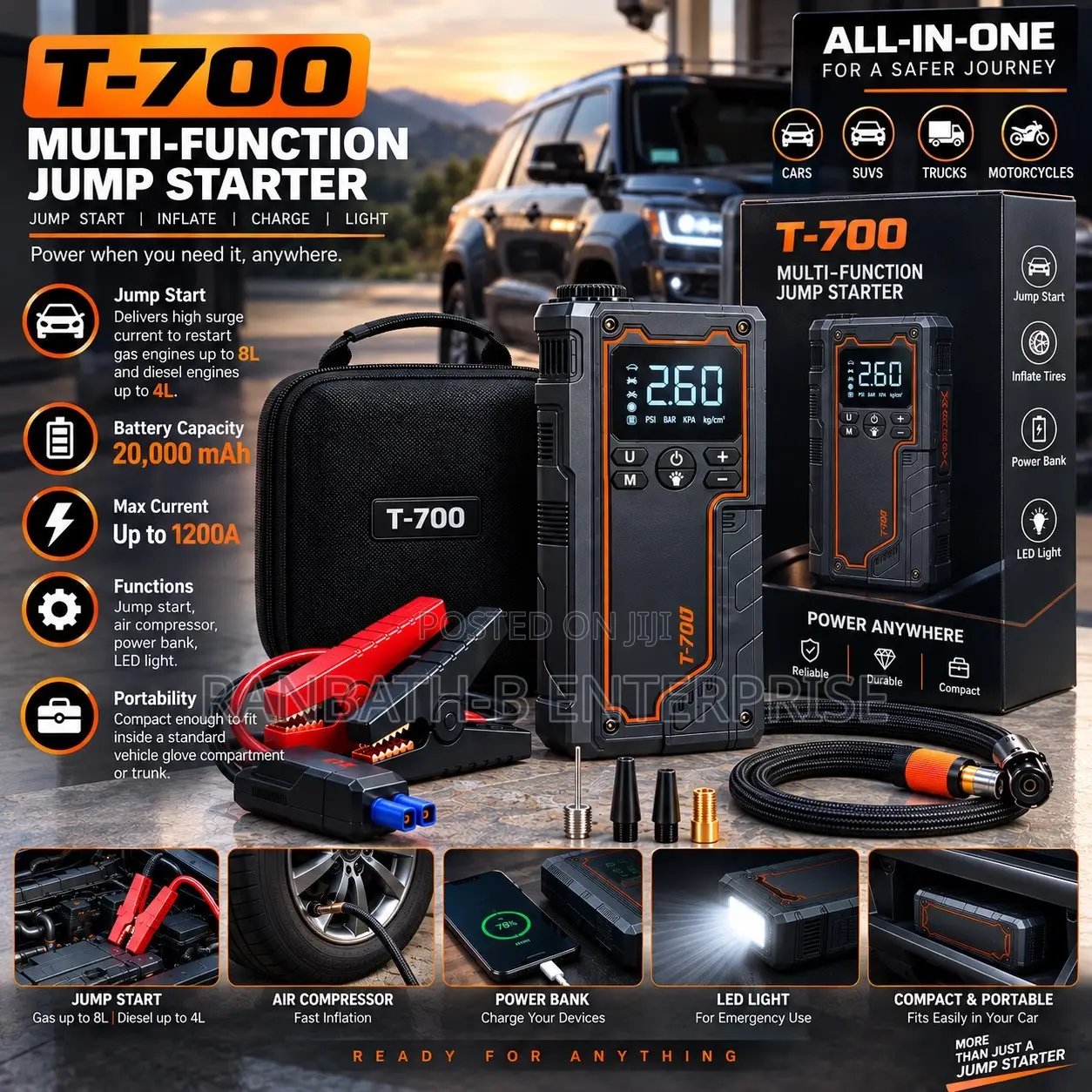 T-700 20,000mAh 1200A Multi-Function Power Kit