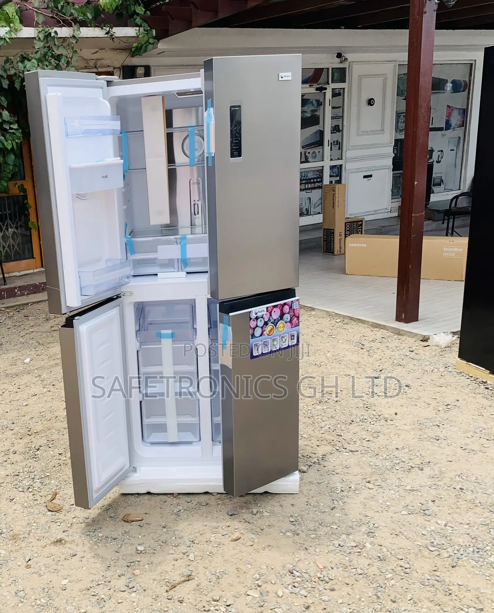 Choose Unique << 421L Pearl PF-613MDIXWD-1A (Grey) 4 Doors Fridge