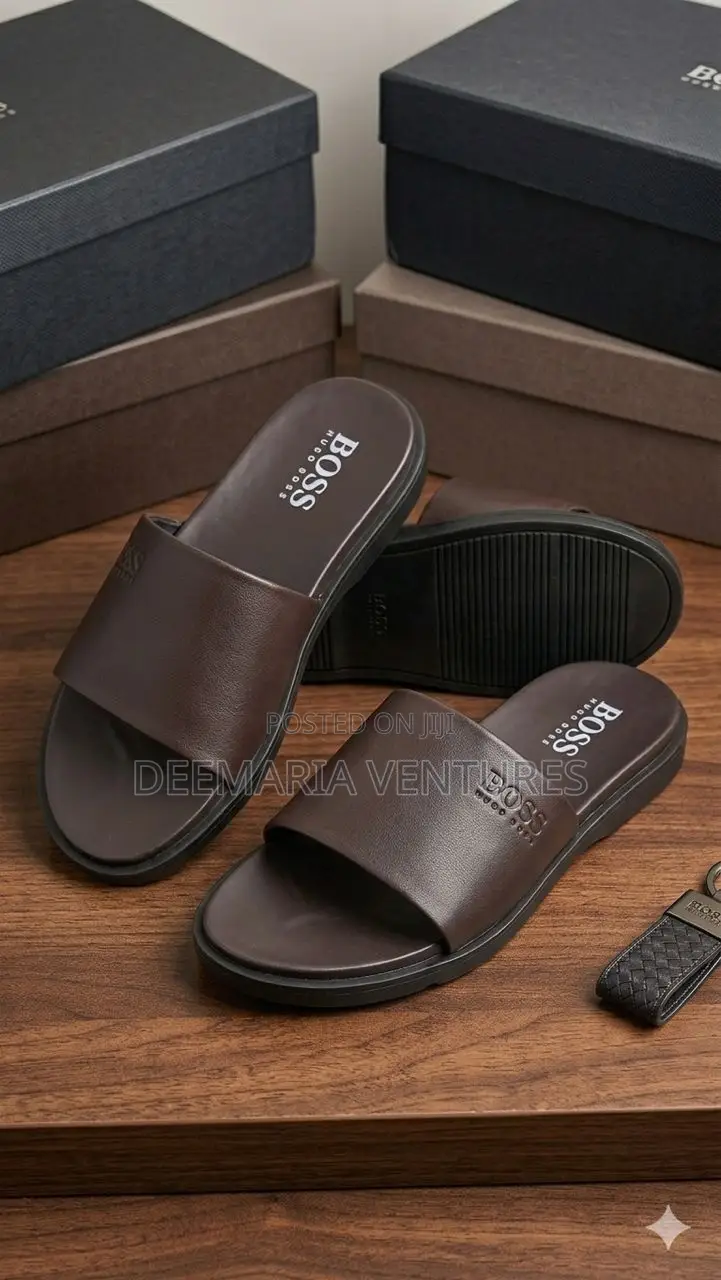 Quality Hugo Boss Slippers (Brown and Black Available)