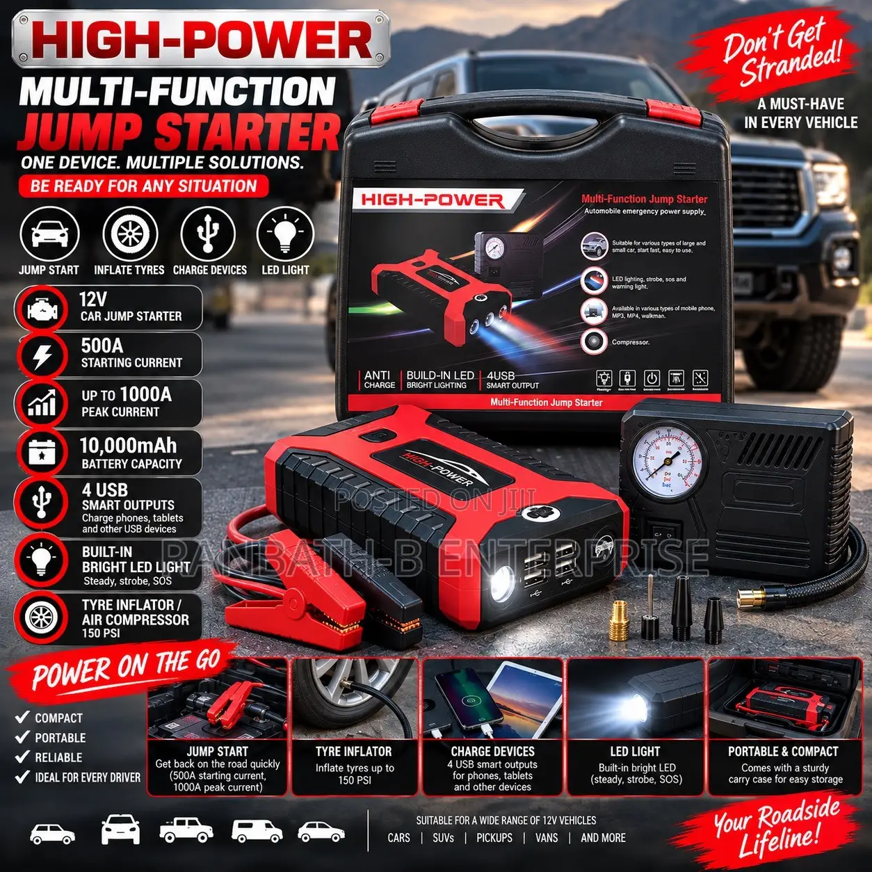 WOCK Multi-Purpose Car Jump Starter Power Bank