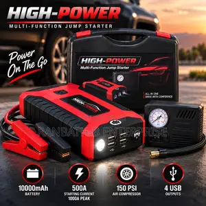 WOCK 4-in-1 12V Car Jump Starter, Power Bank Air Compressor