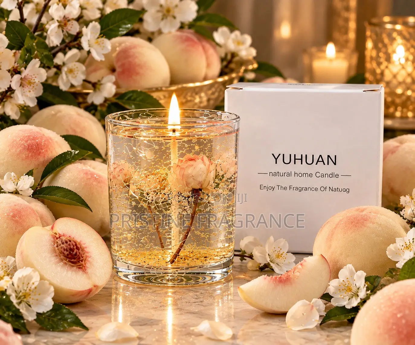 Scented White Peach Oolong Gel Candle