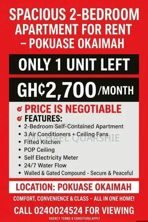 2bdrm Apartment in Dunyo Block Factory, Accra Metropolitan for rent