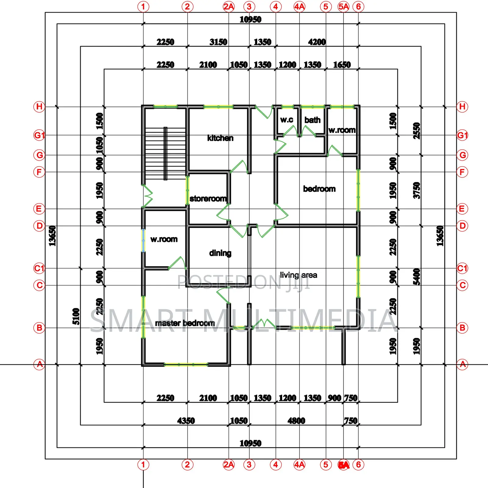 Architectural Drawing for a Storey Building