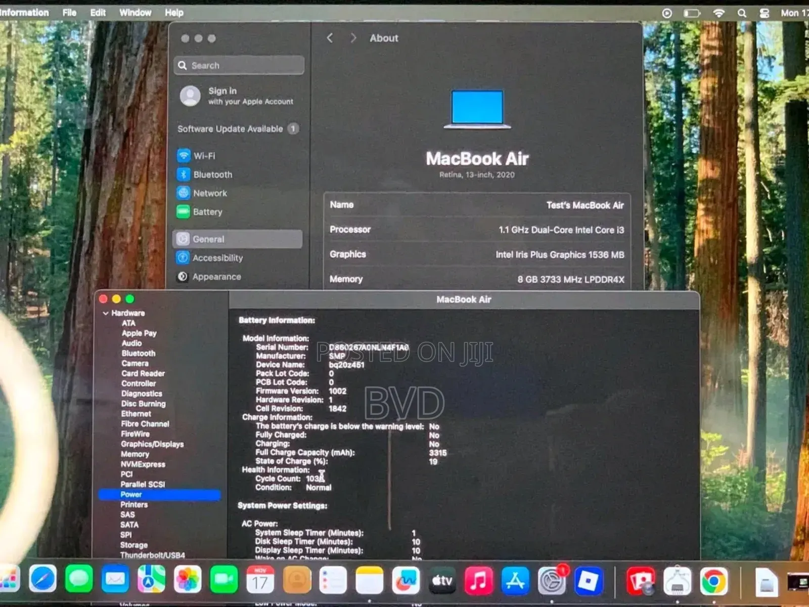 Laptop Apple MacBook Air 2020 8GB Intel Core i3 SSD 256GB