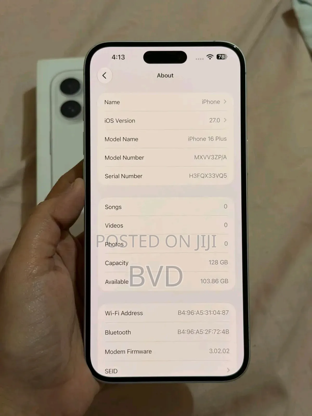 New Apple iPhone 16 Plus 128 GB Silver
