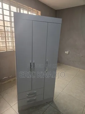 White 3-Door Wooden Wardrobe