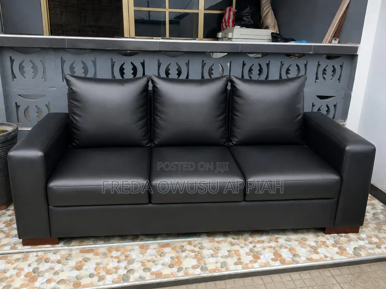 Leather (Foam) Family Set Sofa